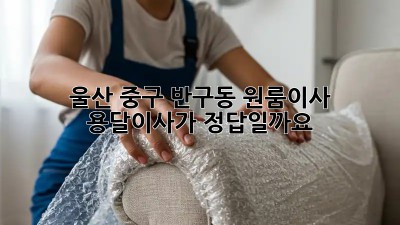 울산 중구 반구동 원룸이사? 용달이사가 정답일까요?
